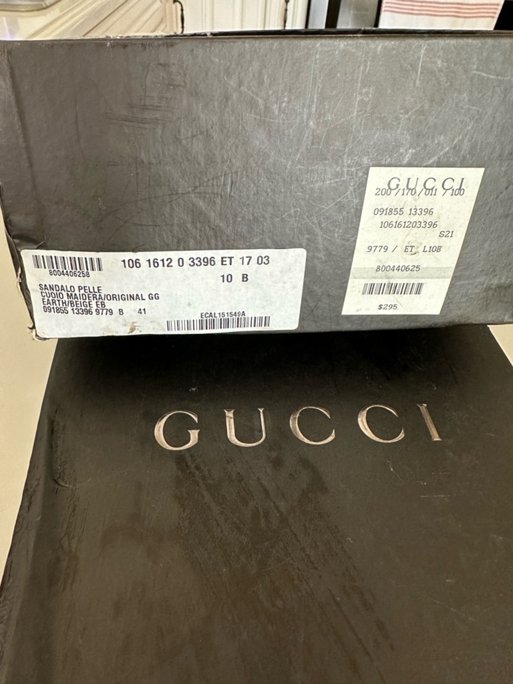 Gucci Brown GG Canvas Low Block Heel Sandals - Picture 8 of 9